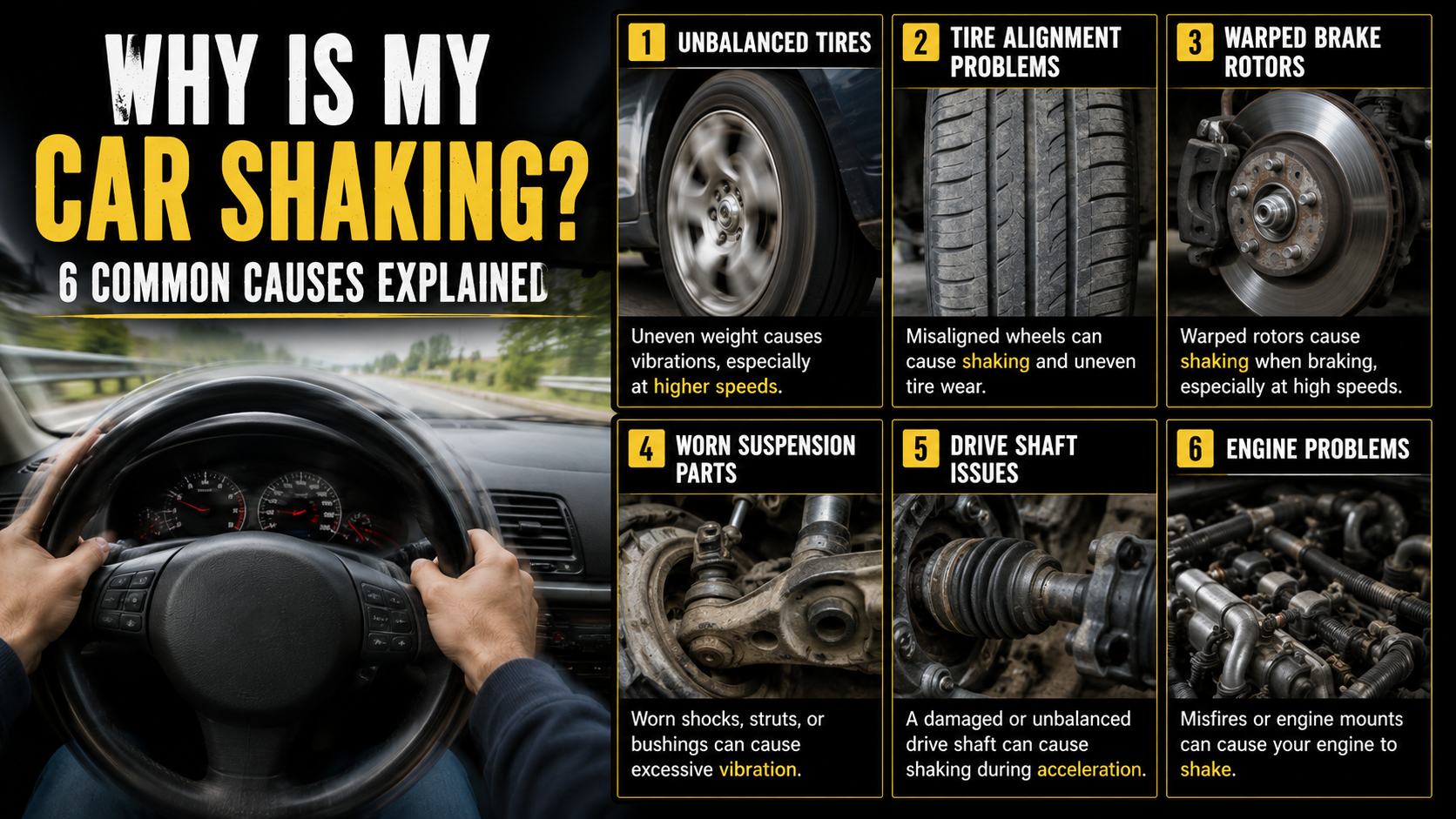 Why Is My Car Shaking? 6 Common Causes Explained