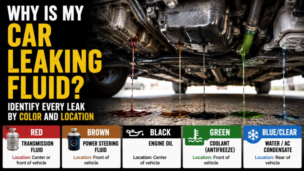 Why Is My Car Leaking Fluid? Identify Every Leak by Color and Location