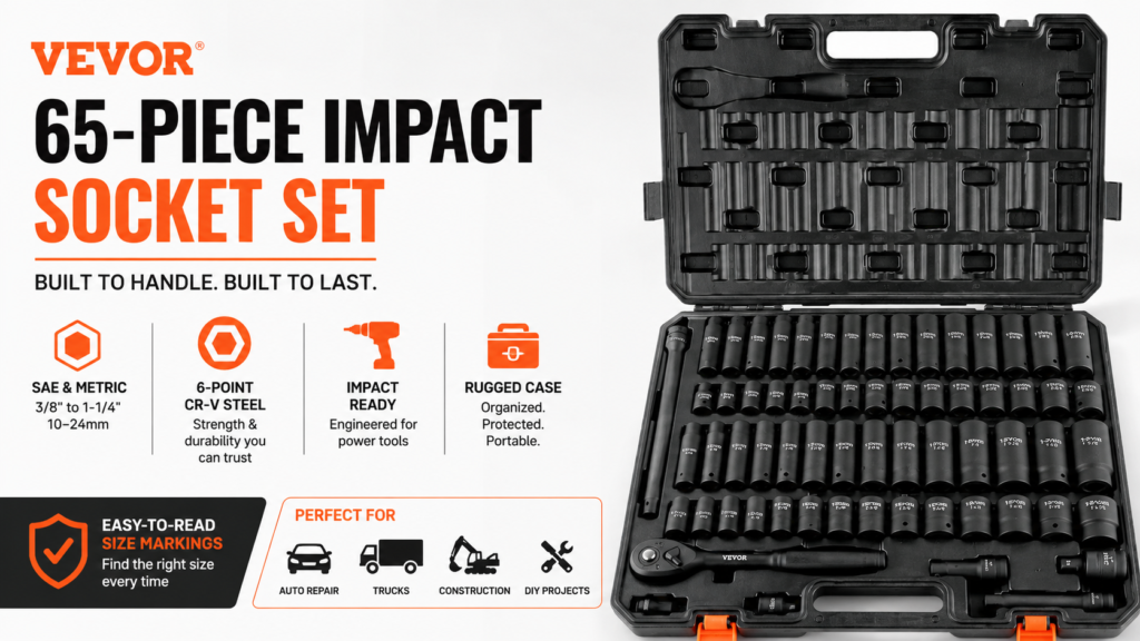 VEVOR 65-Piece Impact Socket Set Review – Is It Worth It?
