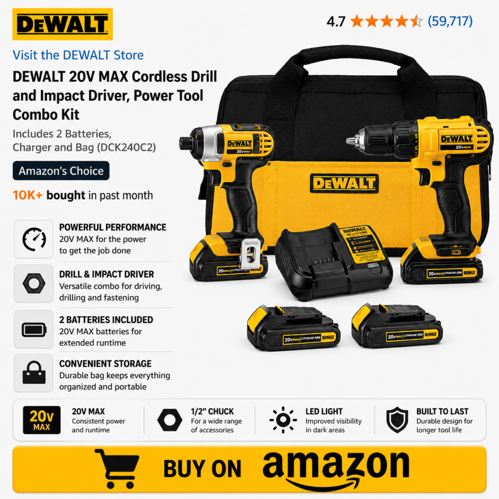 Buy dewalt drill combo
