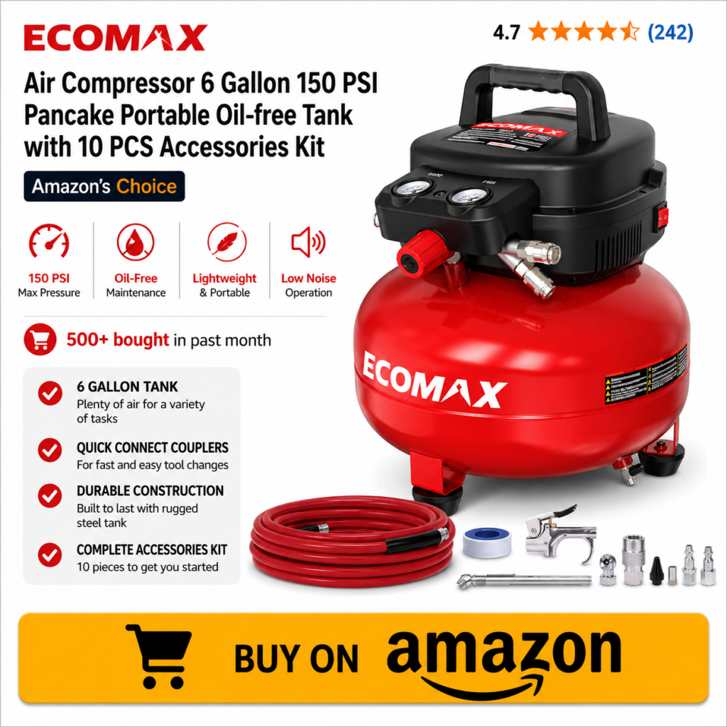 6 gallon compressor on Amazon buy now 