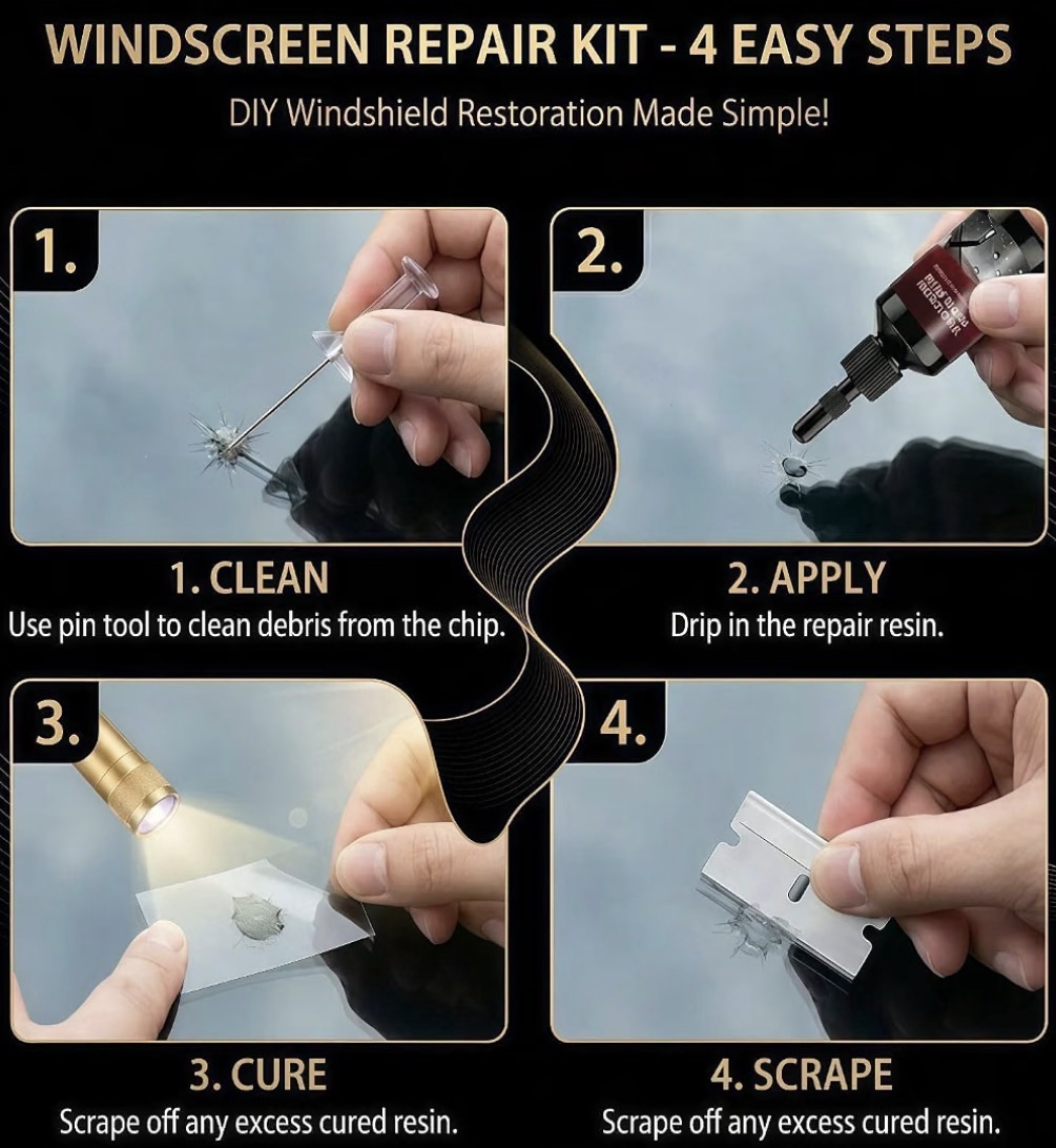 Windshield repair diy kit 